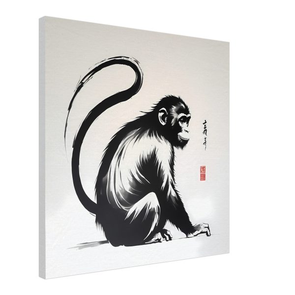 The Tranquil Charm of the Zen Monkey Print 2
