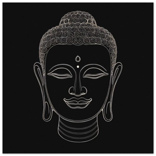 Monochrome Buddha Head Wall Art