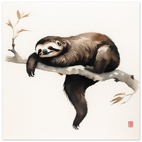 Embrace Peace with the Minimalist Zen Sloth Print 16