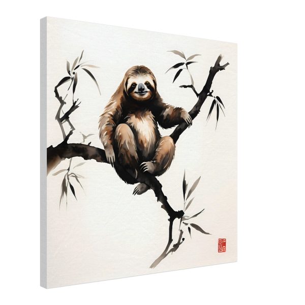The Harmony of Zen Sloth in Japanese Ink Wash 15