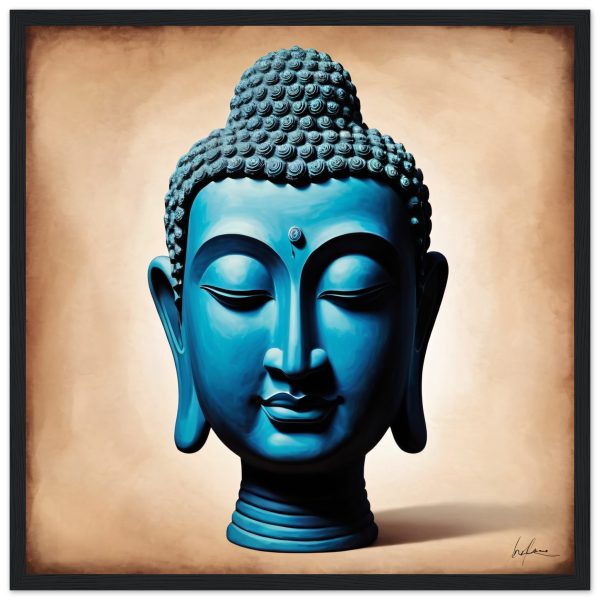Blue Tranquillity: Buddha Head Elegance for Your Space 19