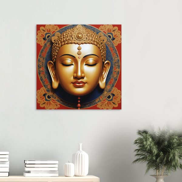Golden Serenity: Zen Buddha Mask Poster 2