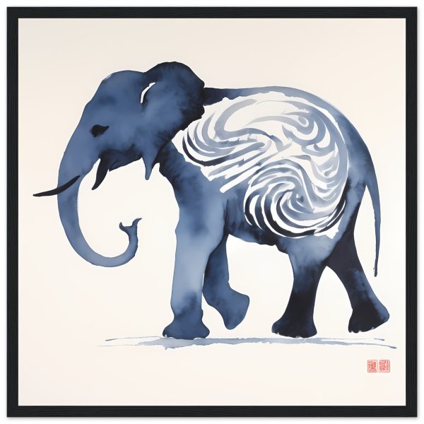 The Enigmatic Blue Zen Elephant Print 5