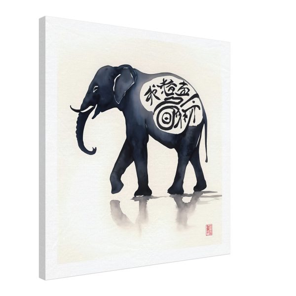 Eternal Serenity: The Enigmatic Black Zen Elephant Print 4