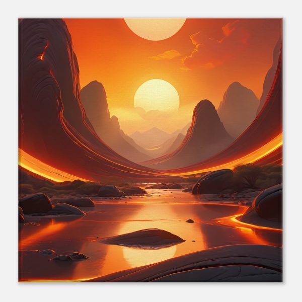 Crimson Majesty – Zen Sunset Canvas Print 3