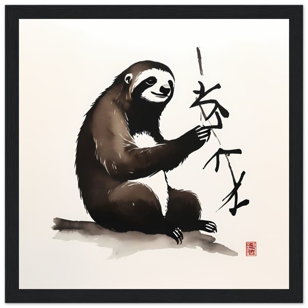 A Zen Sloth Print, A Minimalist Ode to Tranquility 14