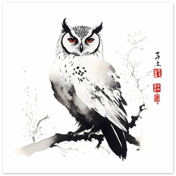The Enchanting World of the Japanese Zen Owl Print