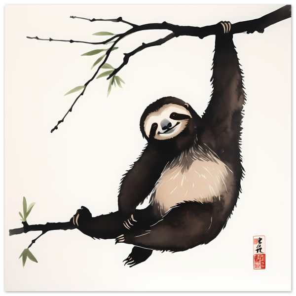 The Ethereal Charm of the Japanese Zen Sloth Print 6