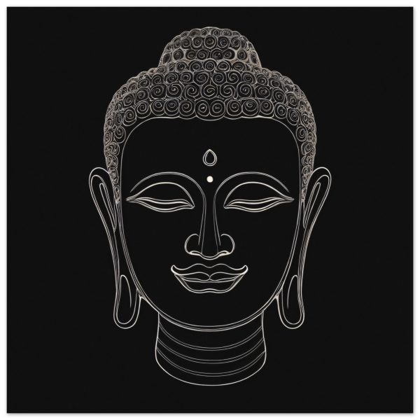 Monochrome Buddha Head Wall Art 4