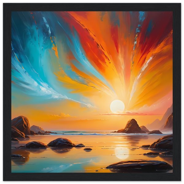 Serenity at Sea – Wooden Framed Sunset Poster for Zen Home 2