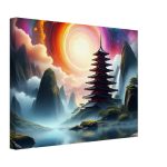 Dreamscape Harmony: Canvas Print of a Multicultural Temple 7