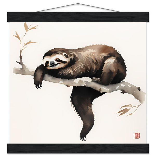 Embrace Peace with the Minimalist Zen Sloth Print 12