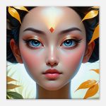 Floral Elegance: Canvas Zen Portrait of Natural Beauty 6