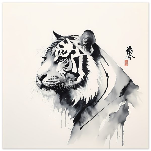 The Fusion of Tradition in the Zen Tiger Canvas 17