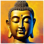 Zen Fusion: Buddha Head Elegance for Vibrant Spaces