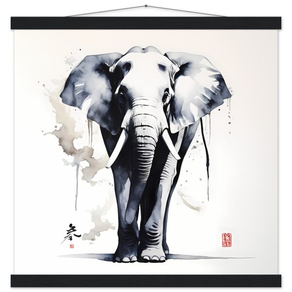Harmony in Hues: The Majestic Zen Elephant Print 9