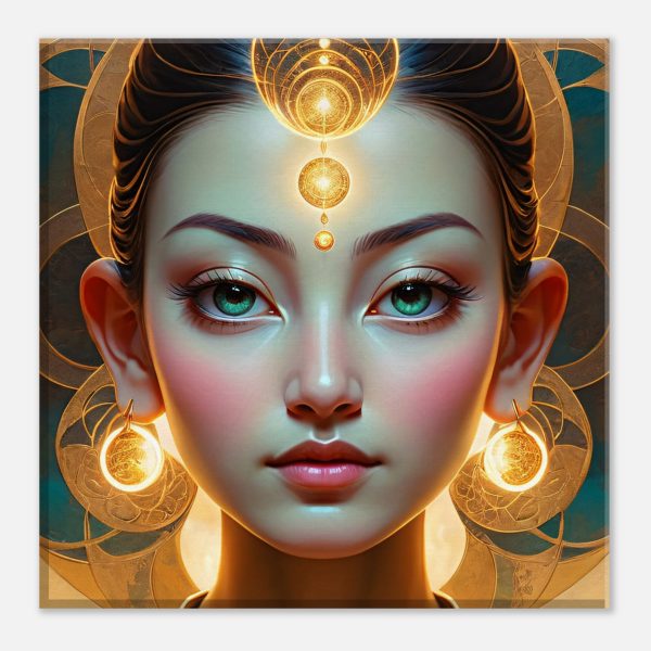 Radiant Golden Goddess Canvas Art: Elegance Personified 4