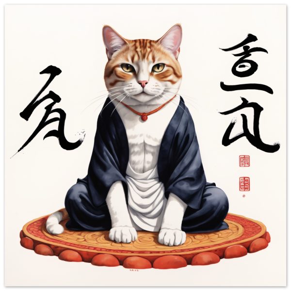 Zen Cat Wall Art – Feline Wisdom and Artistic 14