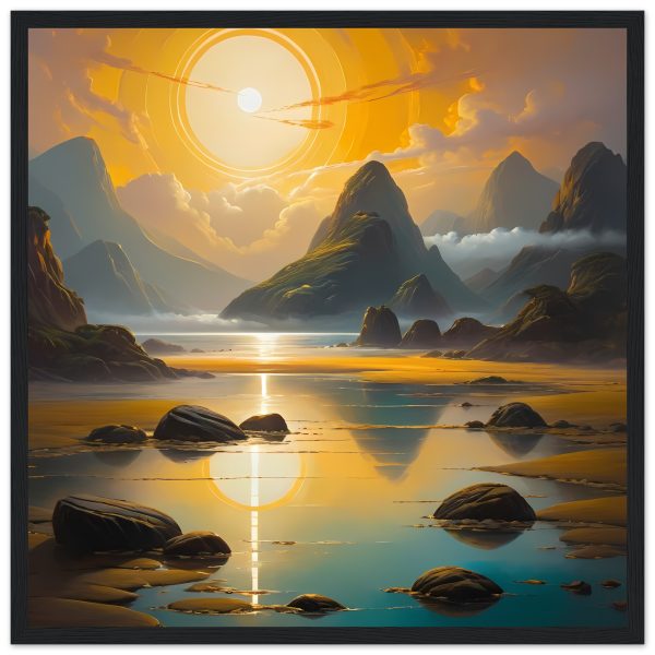 Radiant Dawn: Mountain Sunrise Wooden Framed Poster 2