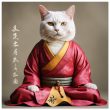 Zen Cat in Red Robes Wall art 21
