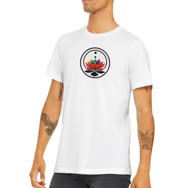 Radiant Lotus Spectrum: A Vibrant Message on a T-Shirt