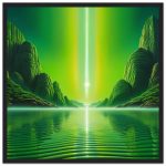 Emerald Tranquility – Wooden Framed Zen Aurora Poster 6