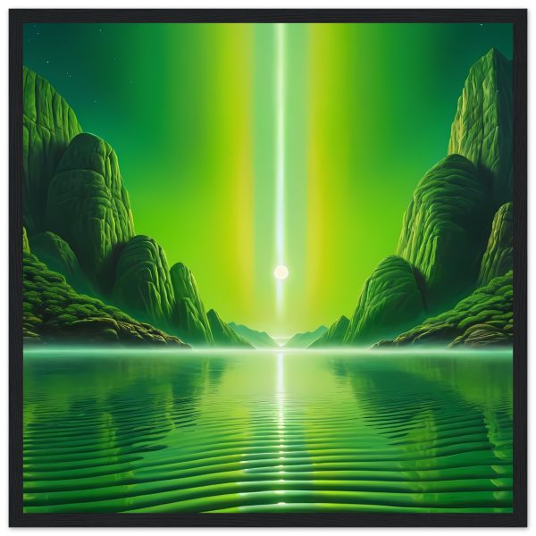 Emerald Tranquility – Wooden Framed Zen Aurora Poster 3