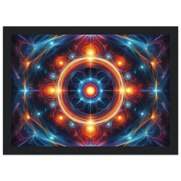 Eternal Bloom: Zen Mandala Harmony in Wooden Frames 3