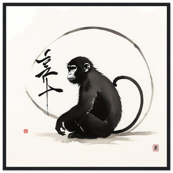 Tranquil Harmony: A Enchanting Zen Monkey Print 5
