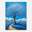 Blue Blossom Tree in a Field of Flowers 20