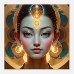 Radiant Golden Goddess Canvas Art: Elegance Personified