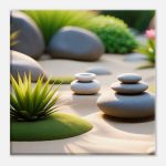 Zen Garden Tranquility: Elegance in Canvas 8
