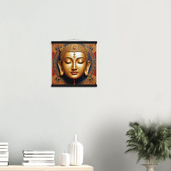Golden Serenity: Zen Buddha Mask Poster 11