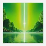 Emerald Aurora Symphony – Reflective Canvas Art 8