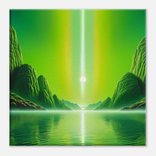 Emerald Aurora Symphony – Reflective Canvas Art 4