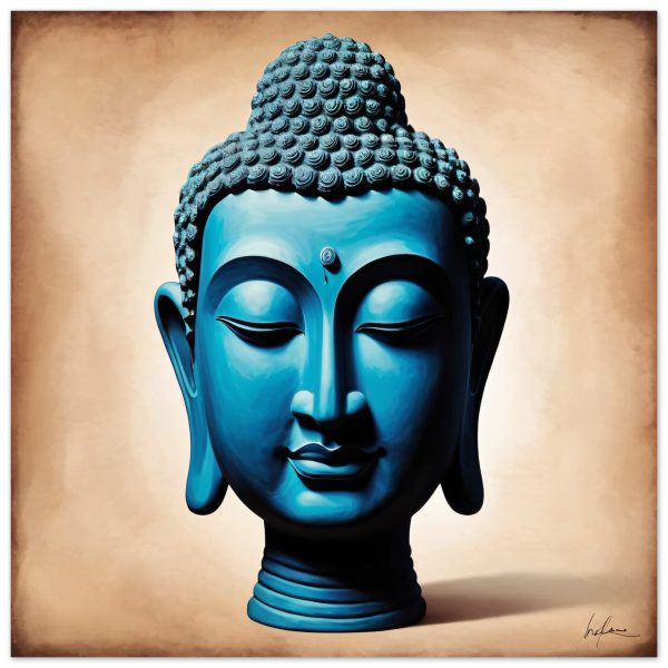 Blue Tranquillity: Buddha Head Elegance for Your Space 12