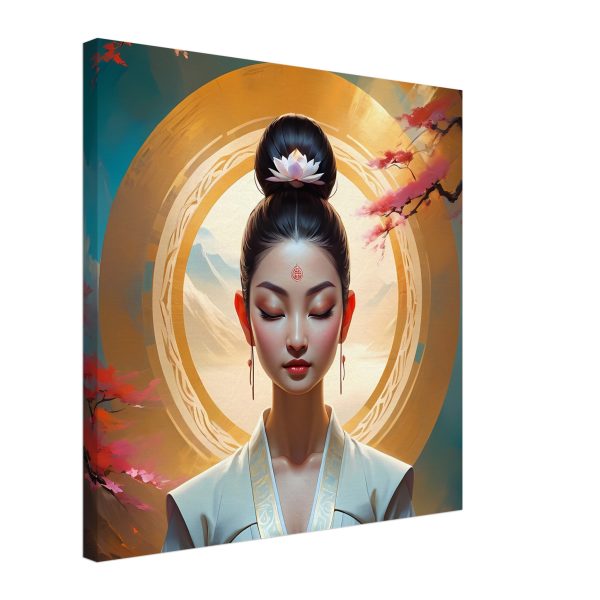 Woman Buddhist Meditating Canvas: A Visual Journey to Enlightenment 26