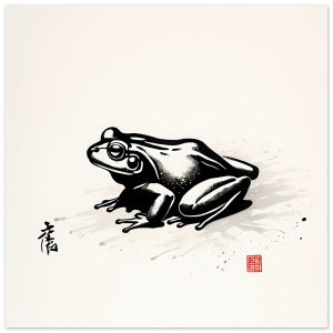 The Enigmatic Beauty of the Serene Frog Print