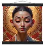 Enigmatic Beauty: Mystical Poster with Vintage Hanger 6
