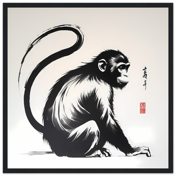 The Tranquil Charm of the Zen Monkey Print 5