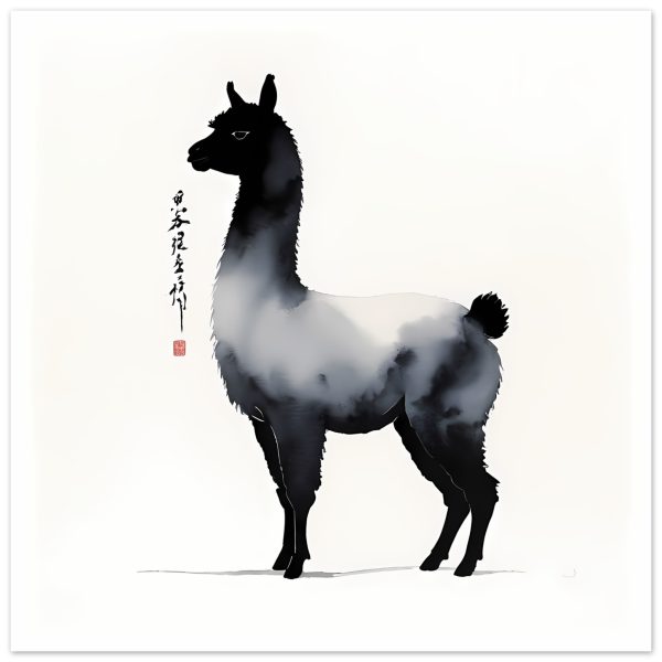 Embodied Elegance: The Llama in Chinese Ink Wash Splendor 4
