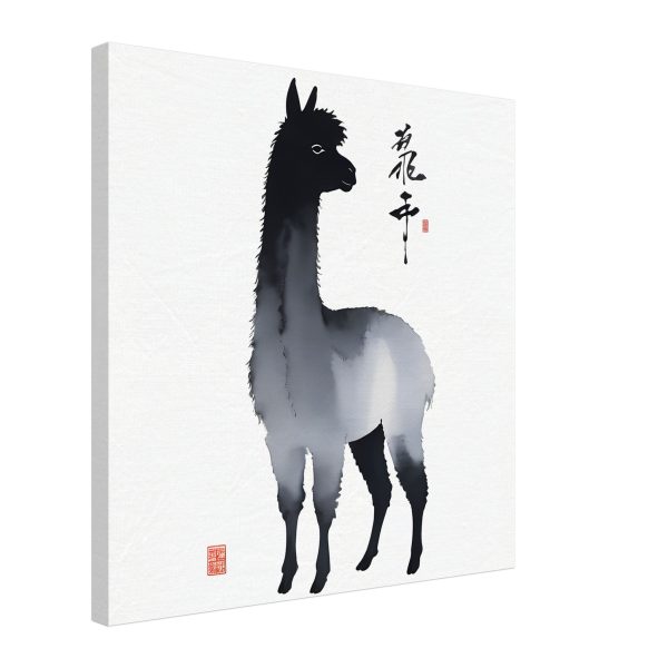 A Fusion of Elegance: The Black and White Llama Print 2
