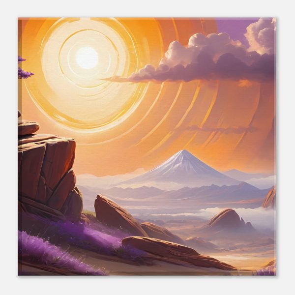 Desert Oasis Sunrise: Tranquil Zen Canvas Art 3