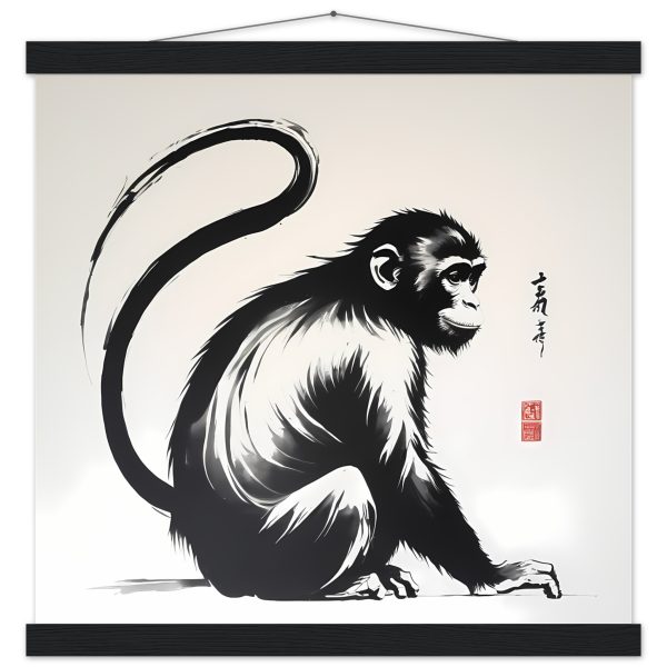 The Tranquil Charm of the Zen Monkey Print 3