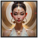 Gilded Elegance: Framed Zen Portrait of the Golden Goddess 4