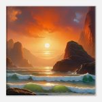 Tranquil Horizon: Ocean Sunset Canvas Print 7