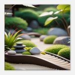 Enchanting Zen Garden Path: Premium Canvas Art 5