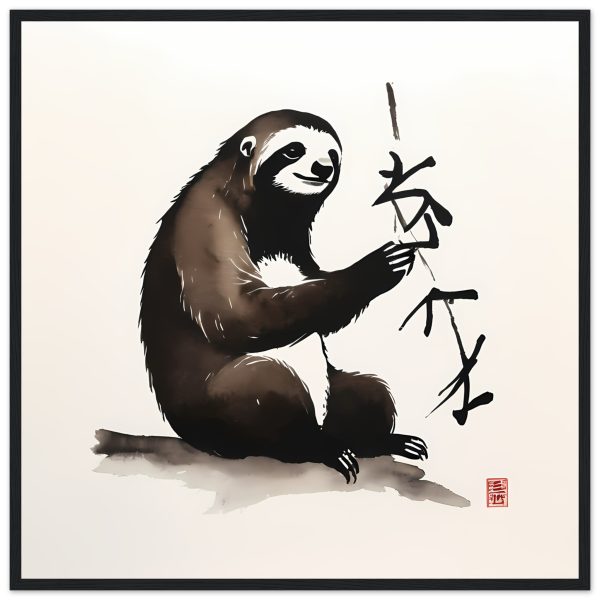 A Zen Sloth Print, A Minimalist Ode to Tranquility 7