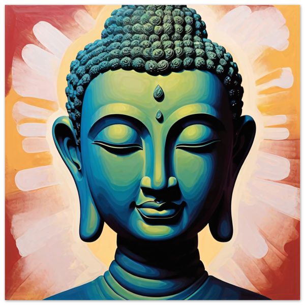 The Blue and Green Buddha Head Canvas 2