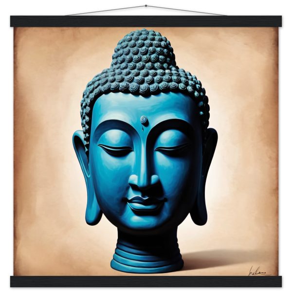 Blue Tranquillity: Buddha Head Elegance for Your Space 2